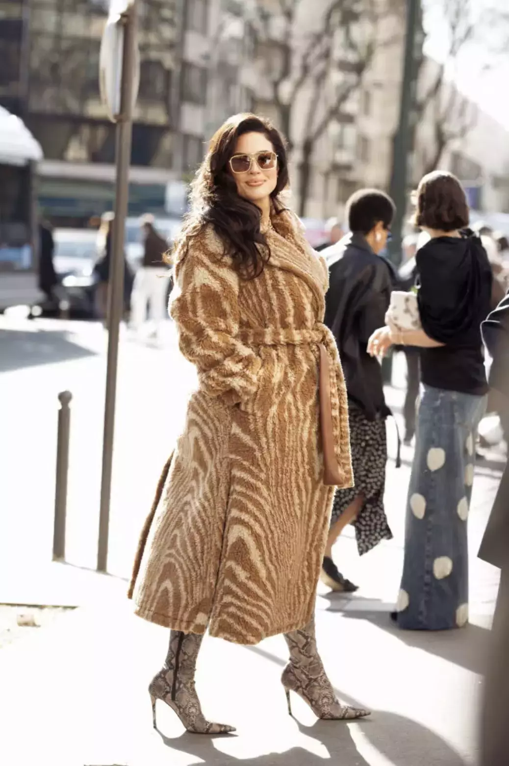 A Fur Coat Printed Boots