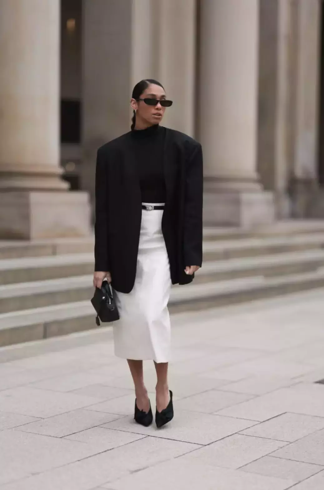 A Turtleneck Pencil Skirt