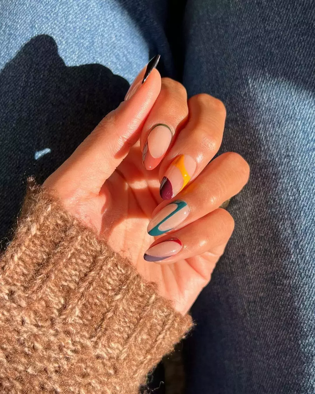 Abstract Fall Manicure