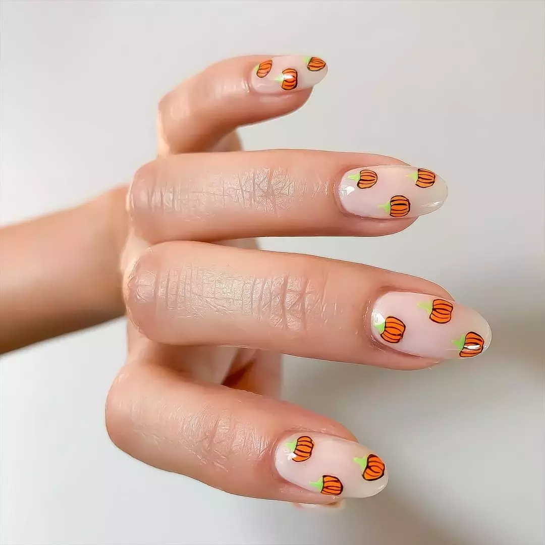 Baby Pumpkin Nails