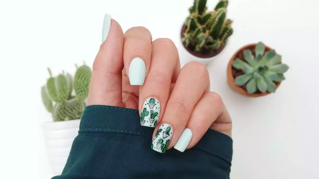 Cactus Design Inspired Nails