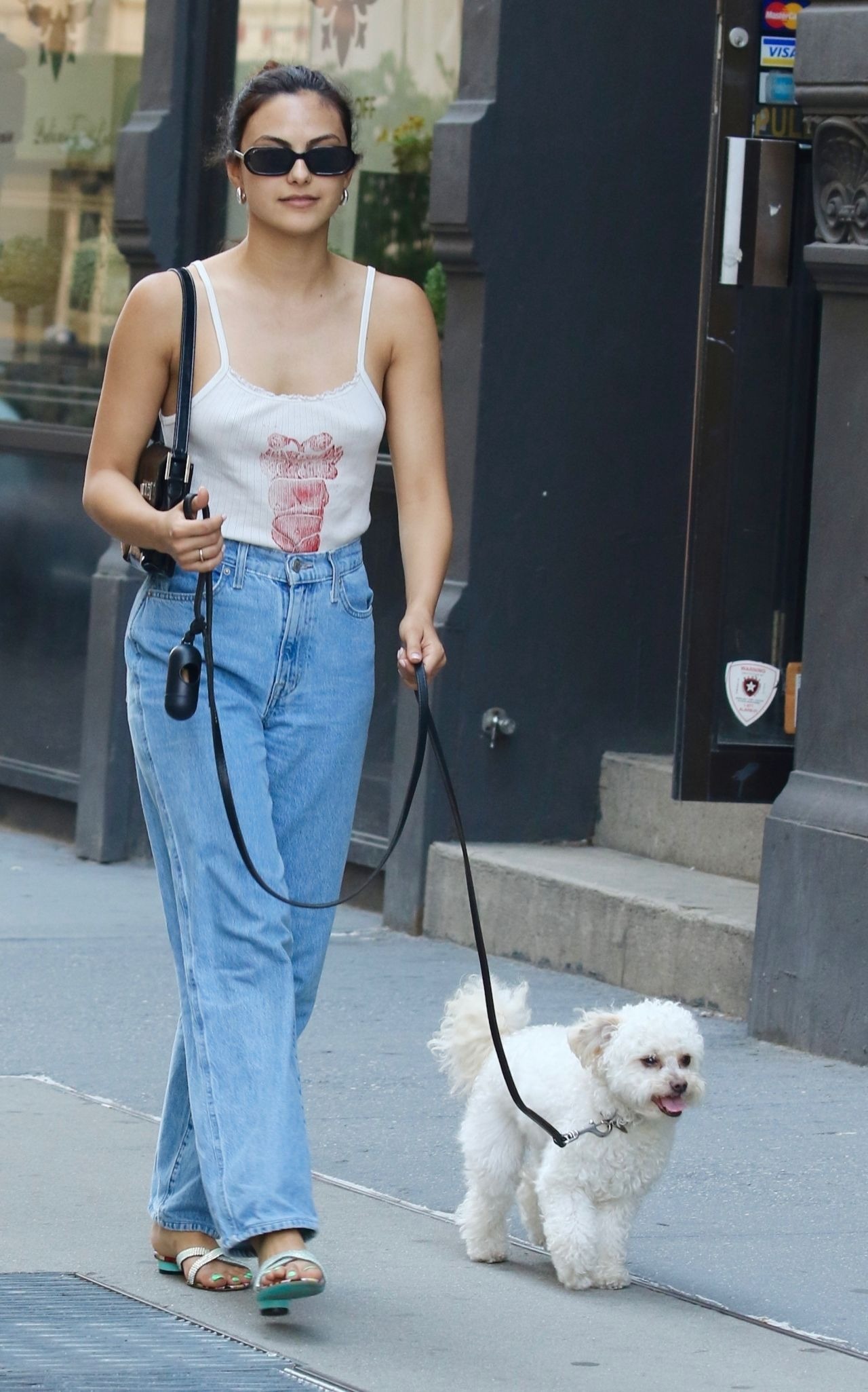 Camila Mendes Walking Her Dog In Nyc