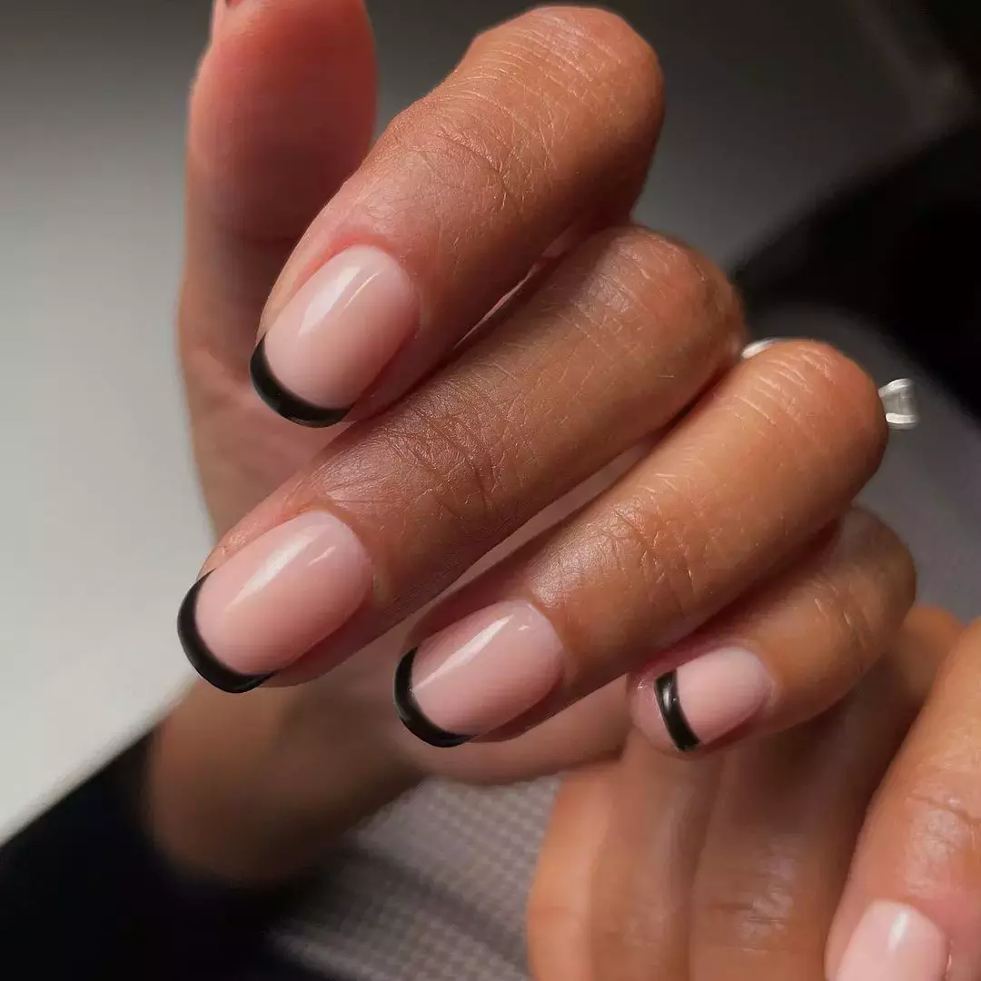 Classic Black French Tip Nails