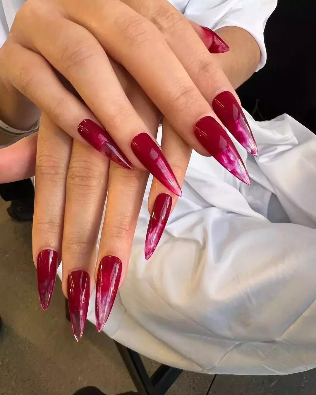 Crimson Red Nails