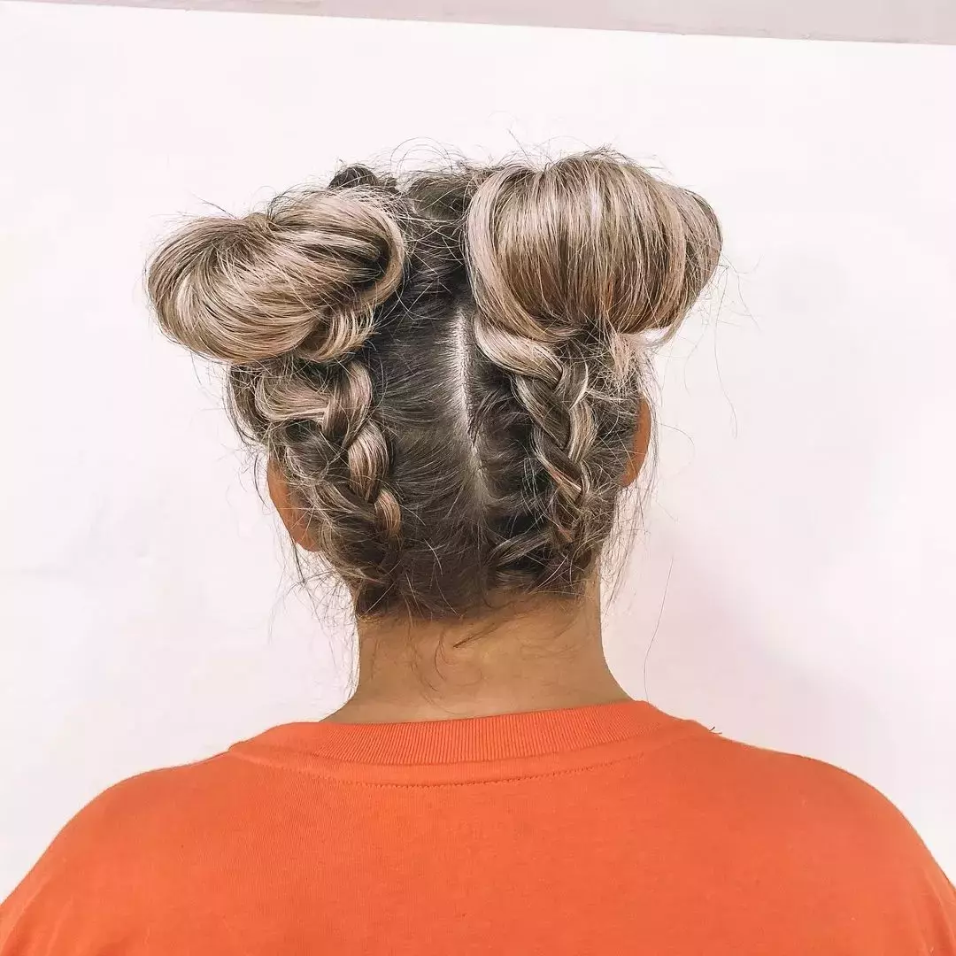 Cute Braided Space Buns