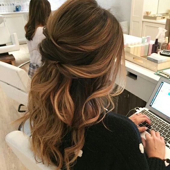 Easy Half-Up, Half-Down Hairstyles for long hair