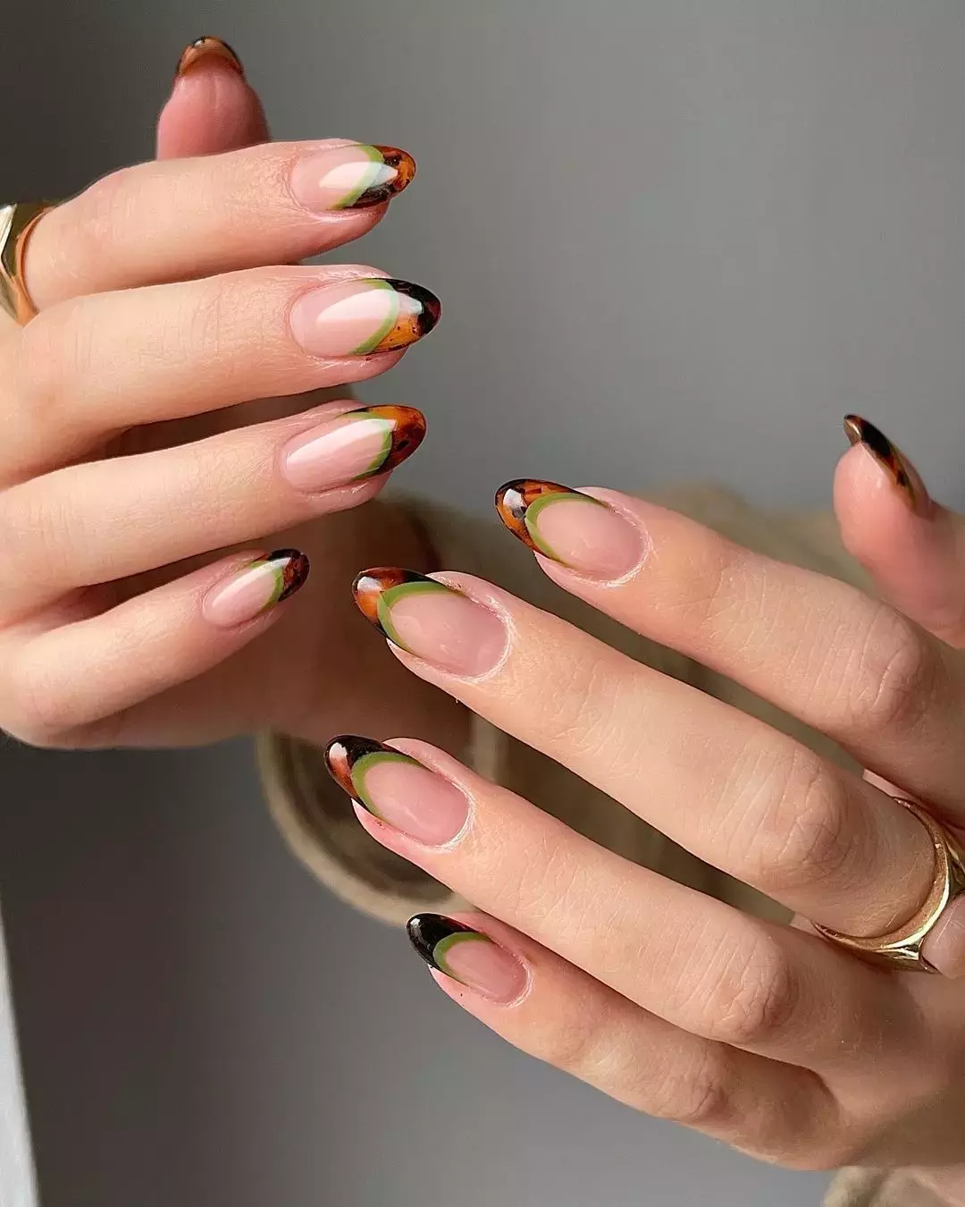 Fall Ready Tortoiseshell French Tips