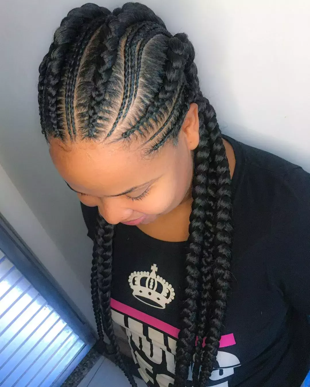 Ghana Braids With Double Buns