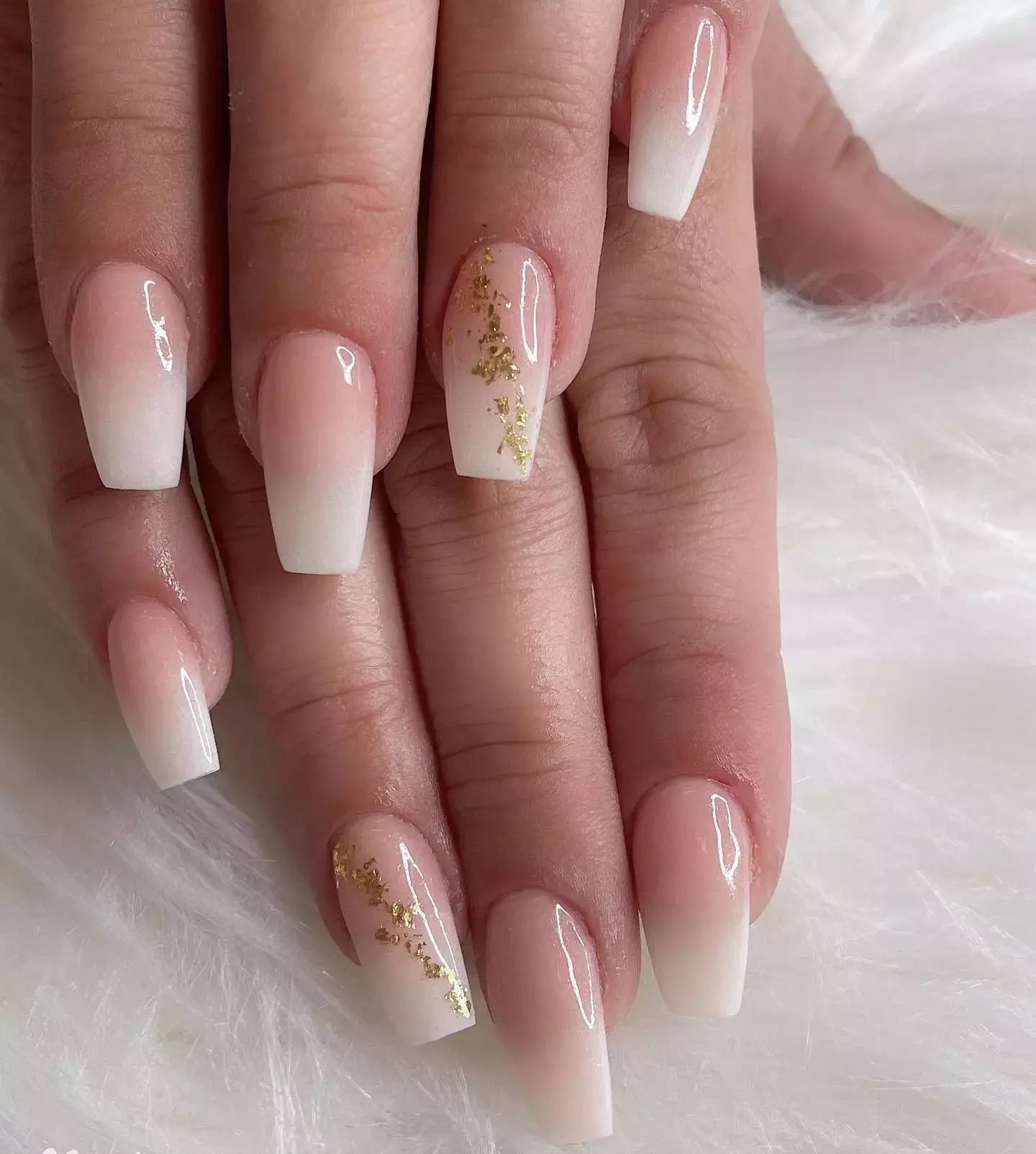 Gold Leaf Ombre Nails