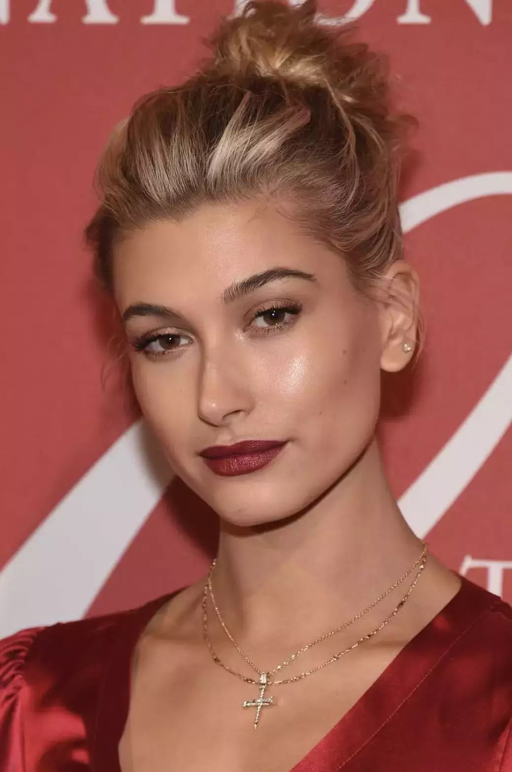 Hailey Biebers Deep Crimson Lip