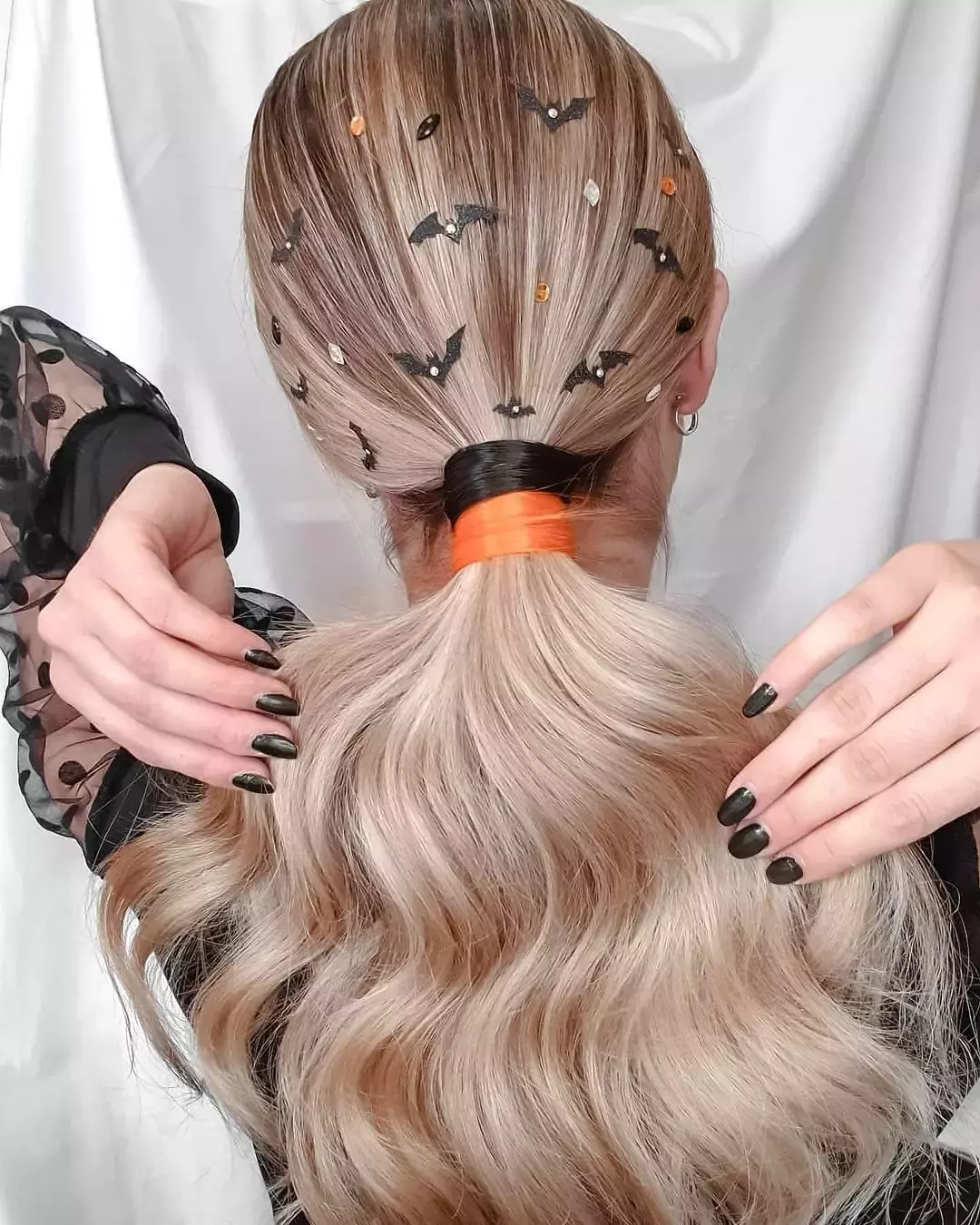 Low Ponytail With Halloween Accessories