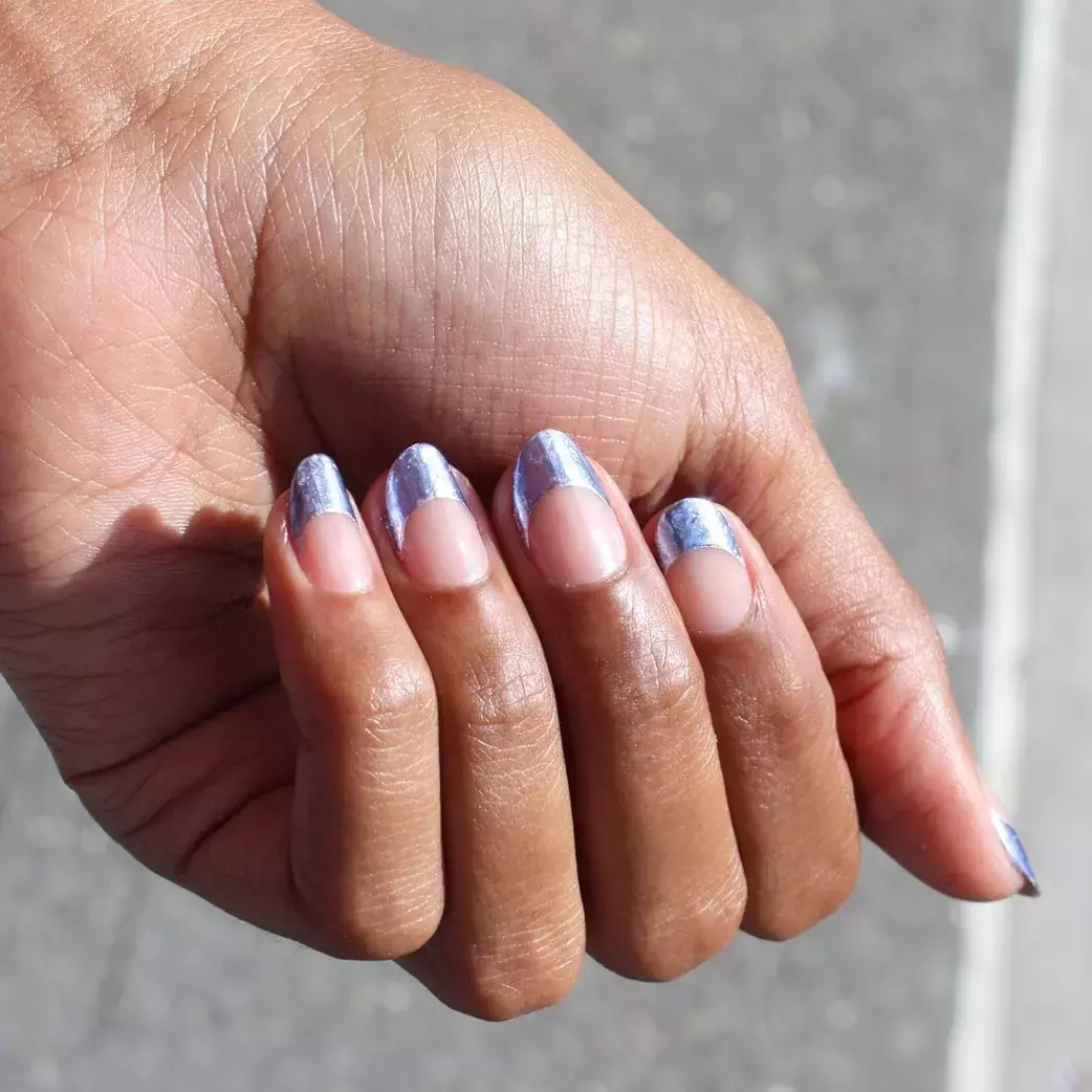 Metallic French Manicure