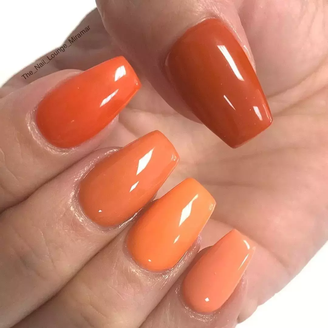 Orange Gradient Nails