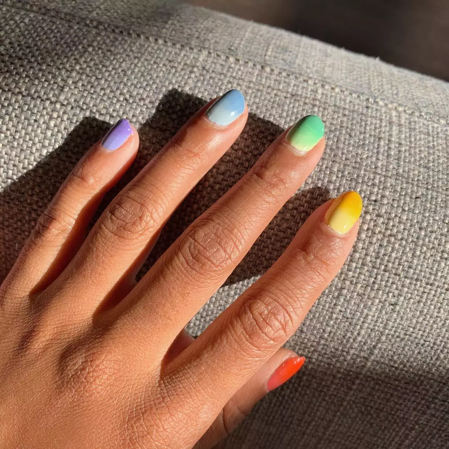 Rainbow Pastel Ombre Mani