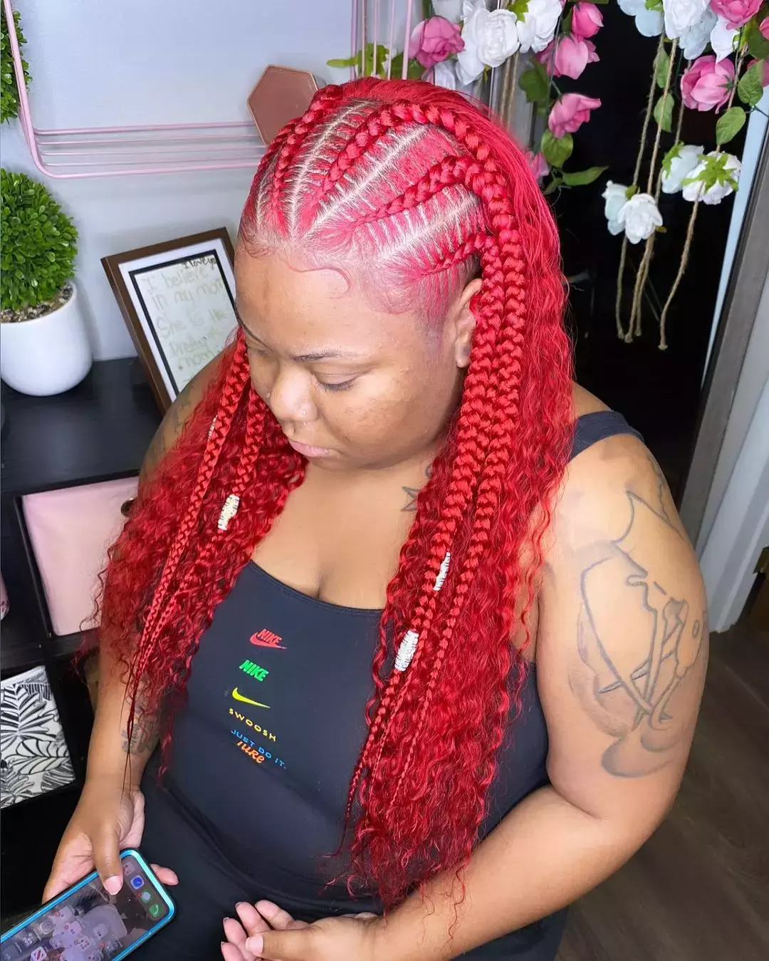 Red Ghana Braids