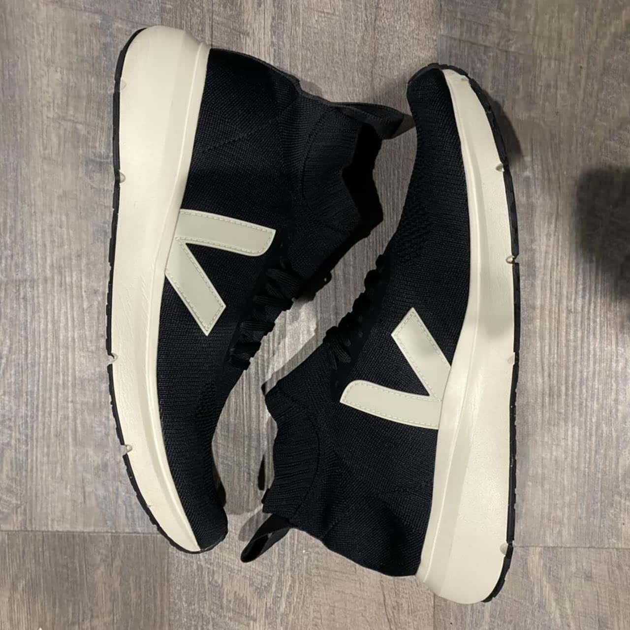 Rick Owens X Veja Sock Runner Sneakers in Black