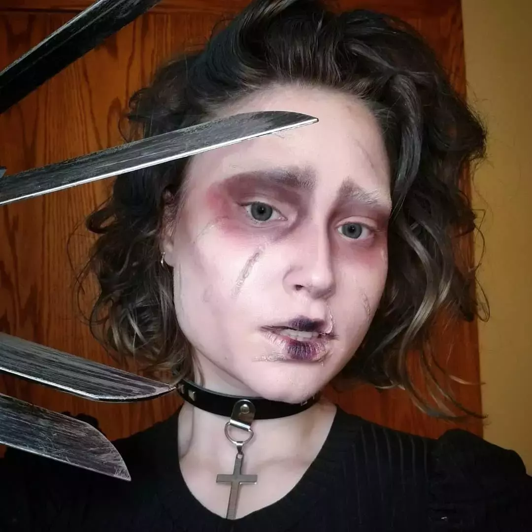 Scary Edward Scissorhands Halloween Makeup