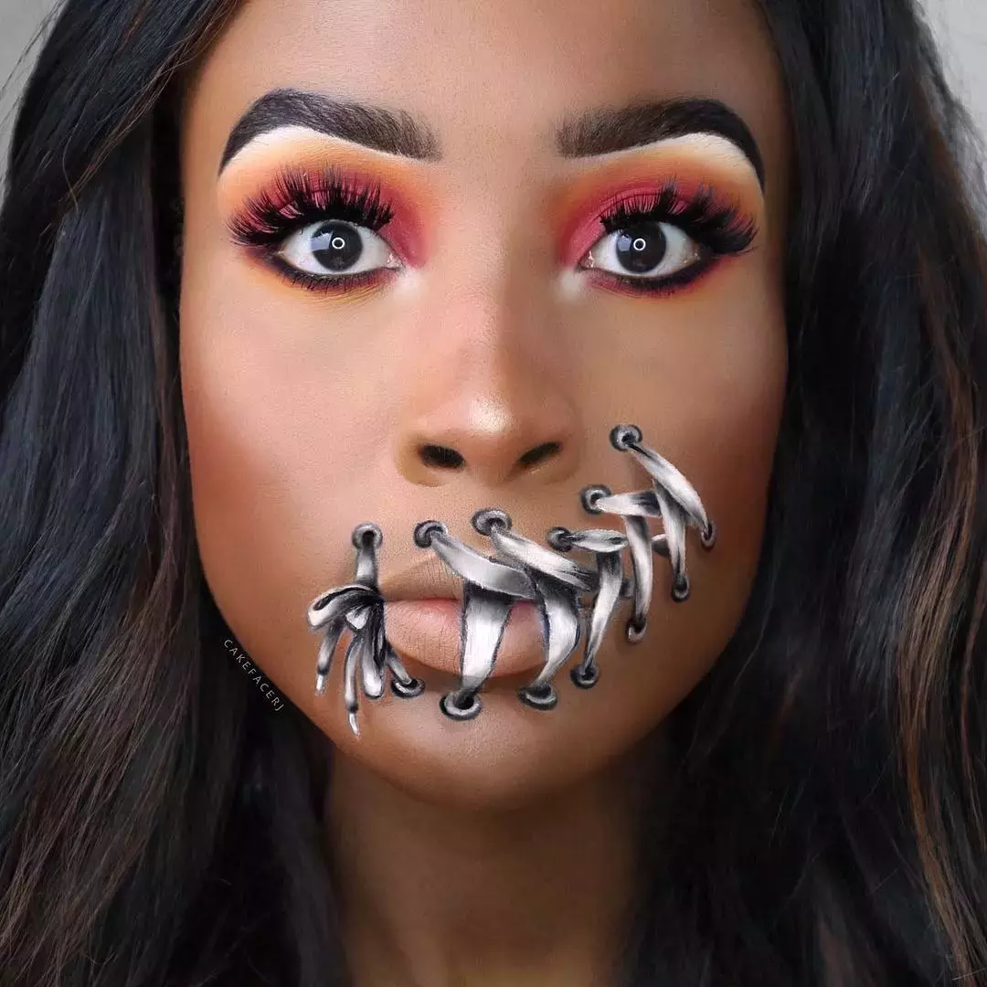 Sexy Laced Up Halloween Makeup