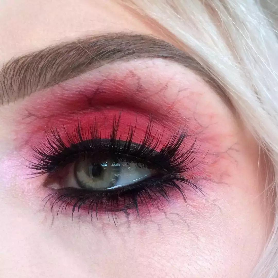 Sexy Red Eye Halloween Makeup