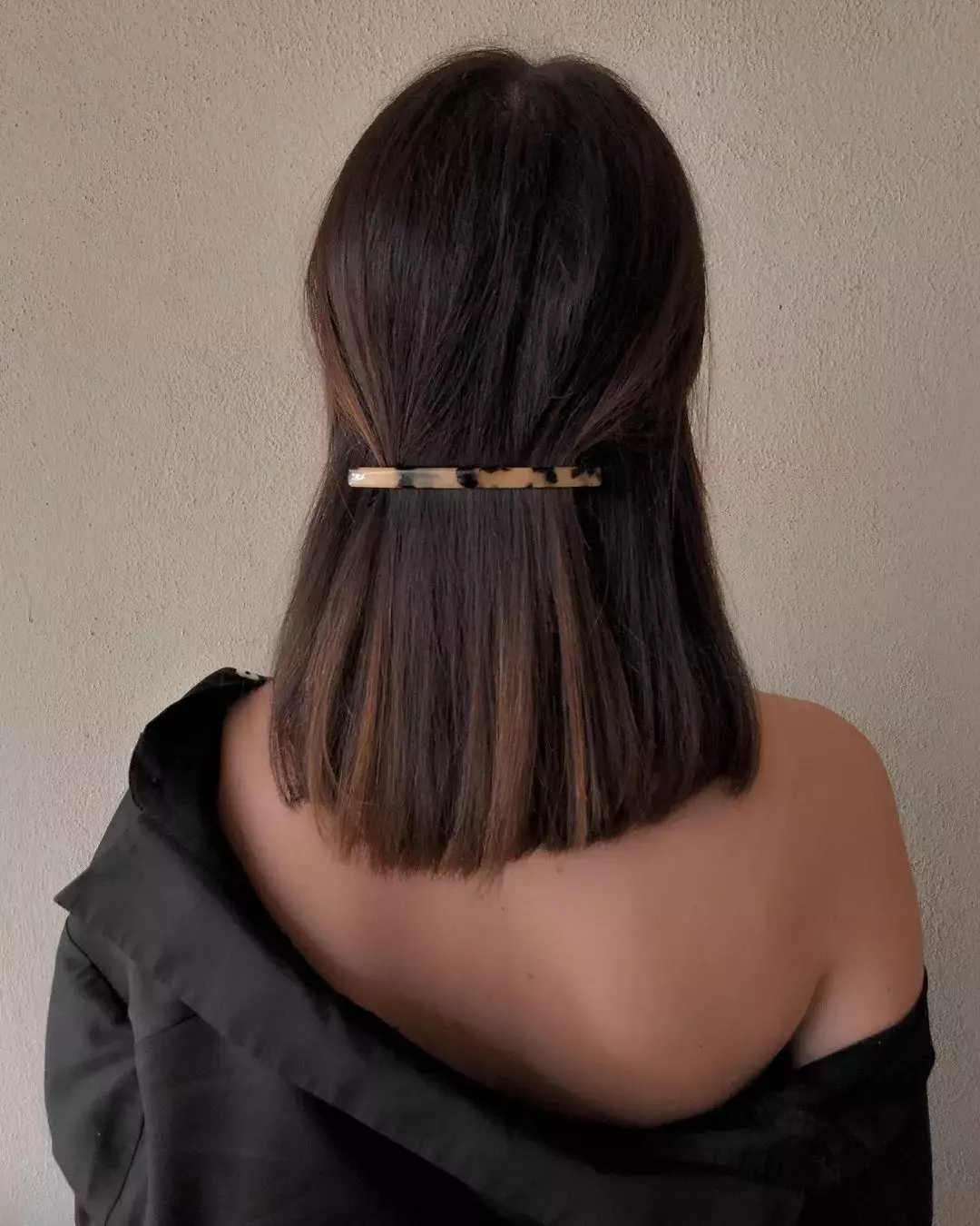 Straight Hair Barrette Hairstyle