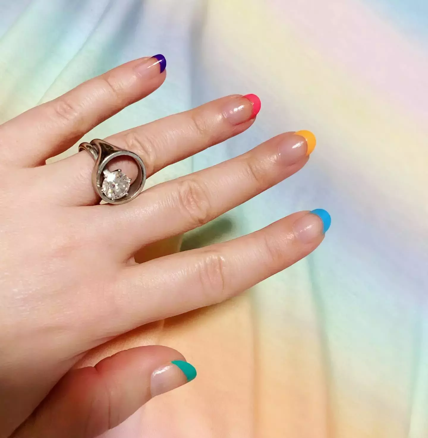 This Colorful French Manicure