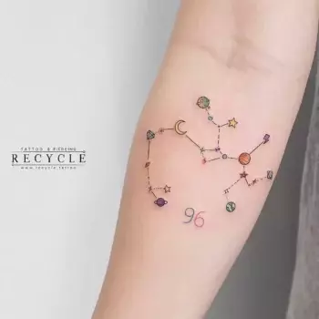 This Colorful Sagittarius Constellation Tattoo