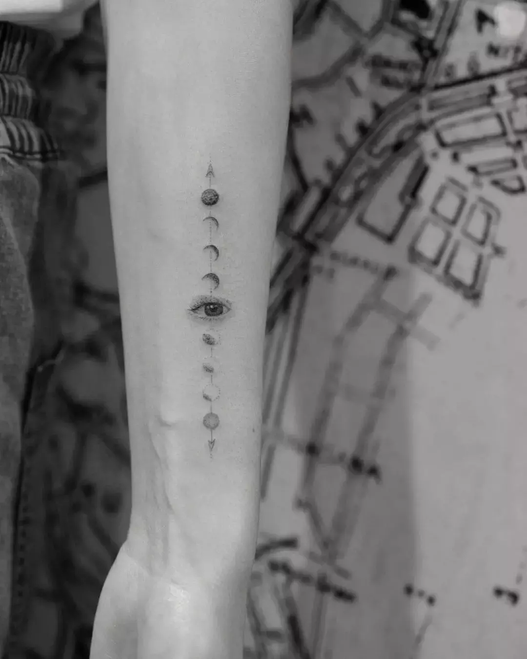 This Eye And Moon Phases Sagittarius Tattoo