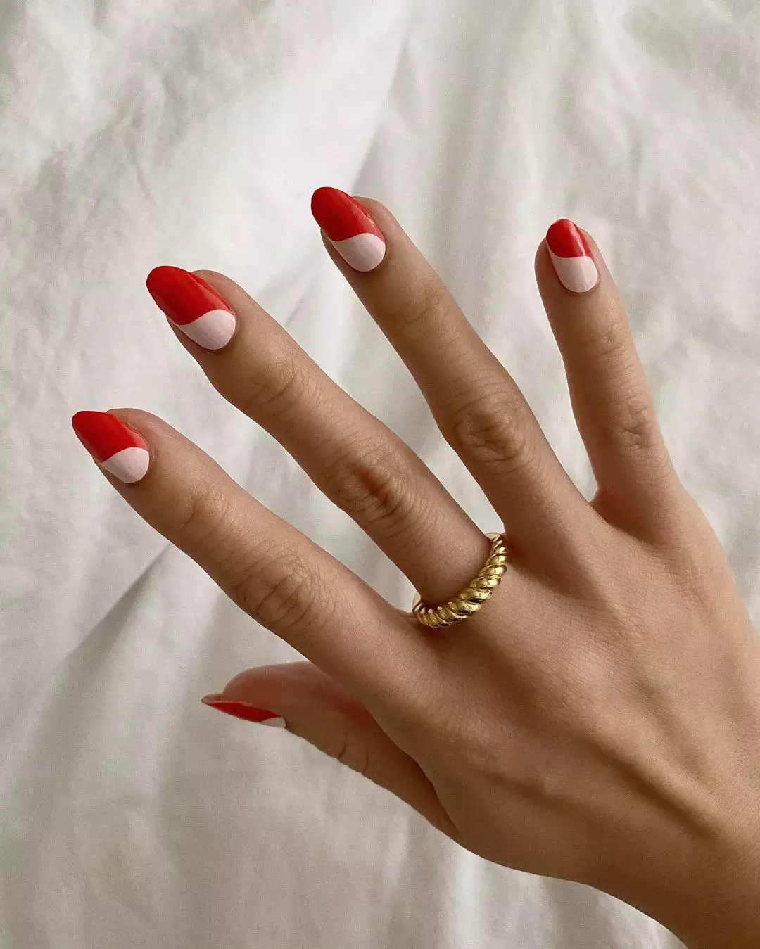 This Half And Half Nail Design