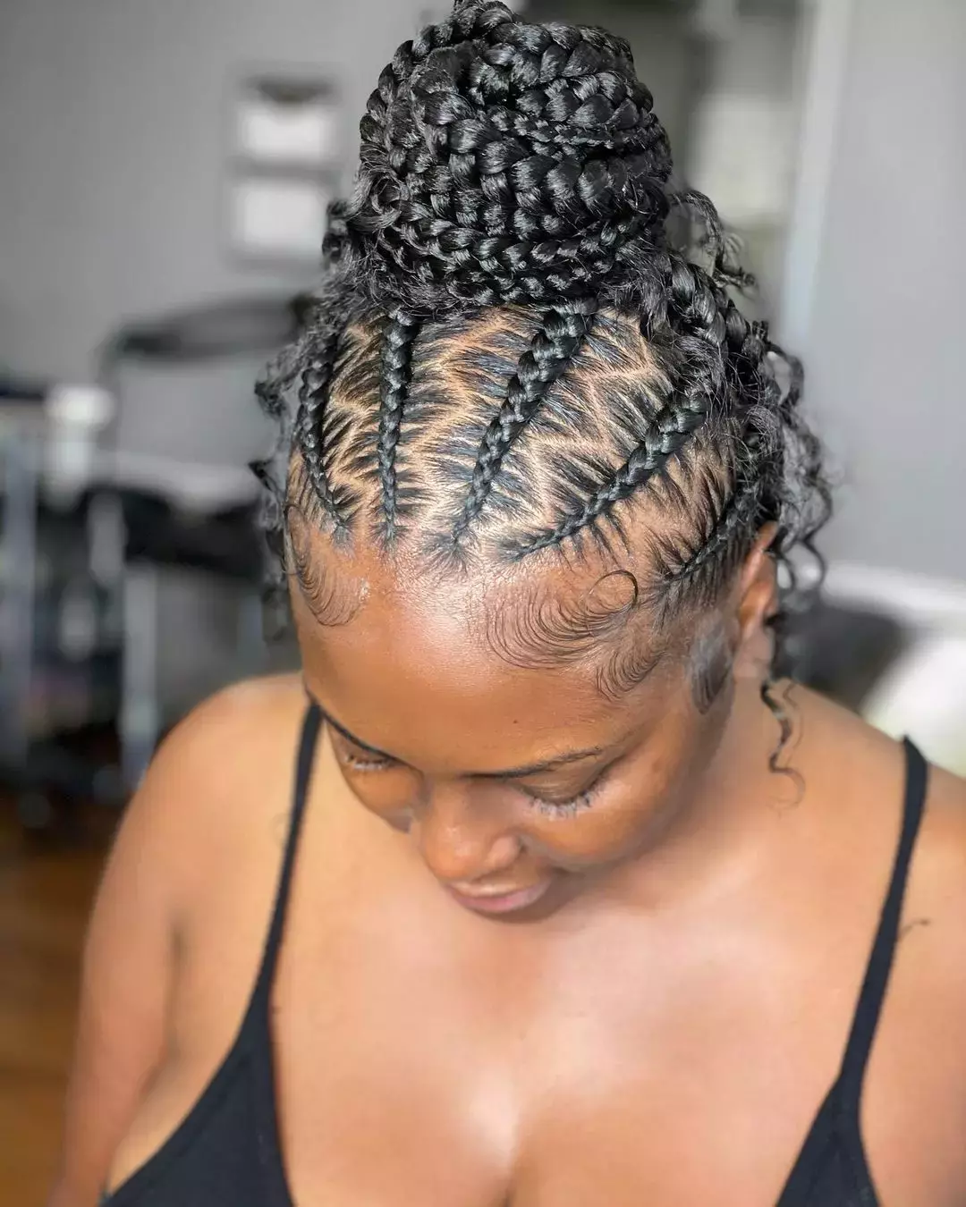 This Zigzag Braided Ghana Bun