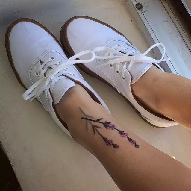 Watercolor Ankle Tattoo