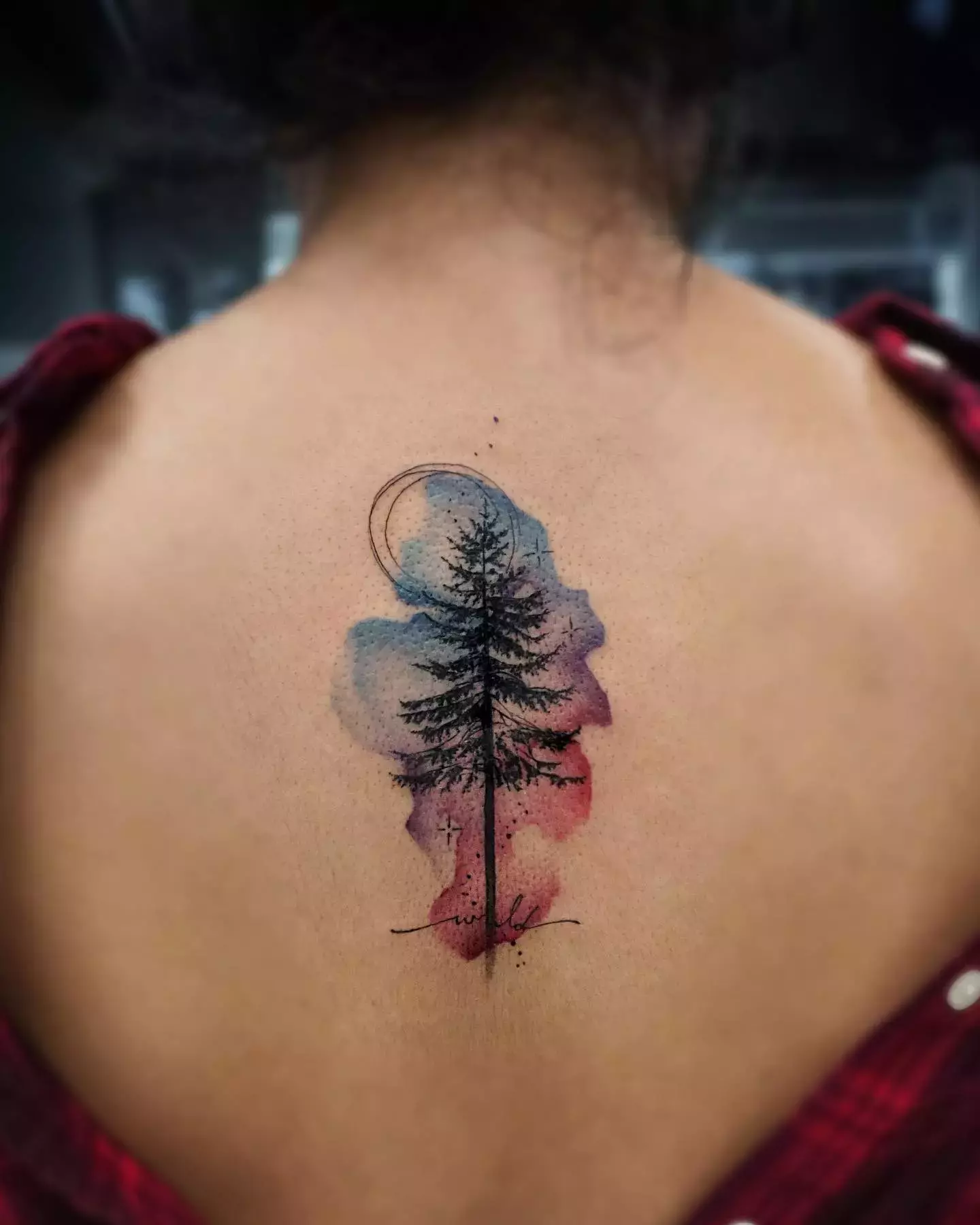 Watercolor Sunset Tattoo