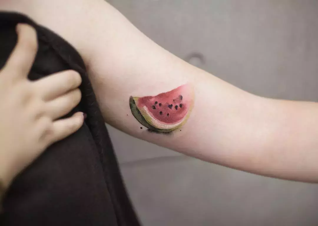 Watercolor Watermelon Tattoo