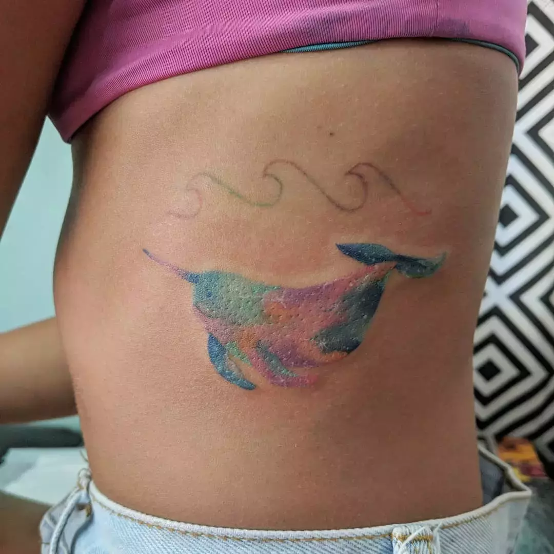 Watercolor Whale Tattoo